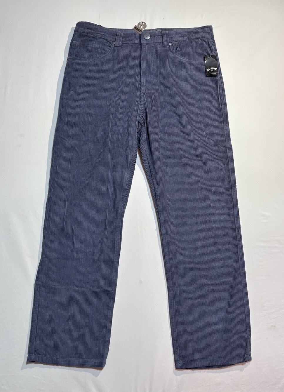 Billabong Men’s Blue Corduroy Pants Size 33 Straight Leg Cotton NWT